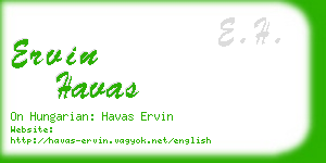 ervin havas business card